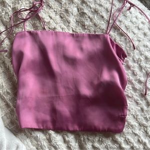 Urban Outfitters Rose/Pink Satin Crop Top